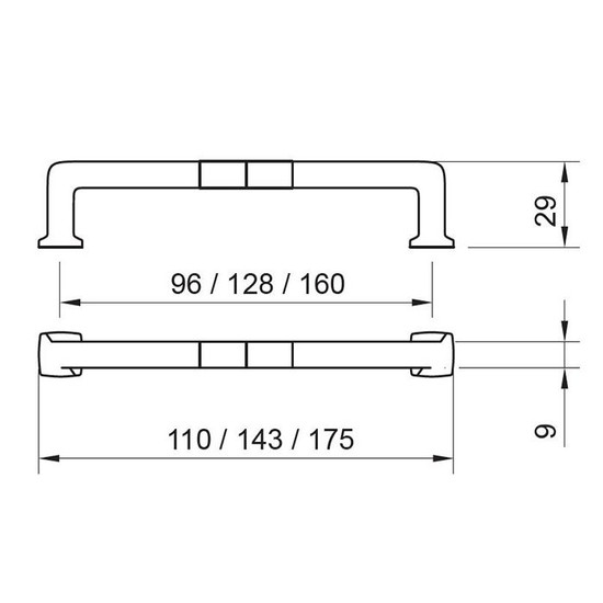 Fogantyú Wmn780.096.00t2 Antik fekete 96mm
