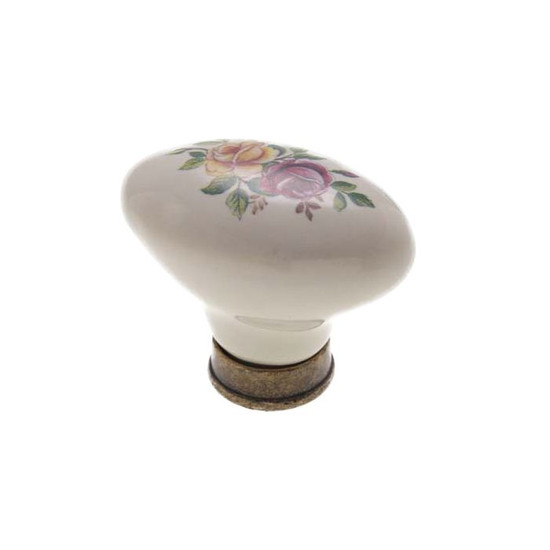 Fogantyú gomb P01-01-01-04 Antik bronz-szines virág porcelán Fogantyú gomb P01-01-01-04 Antik bronz-szines virág porcelán