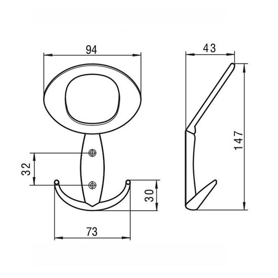 Fogas akasztó RF 1280 ZN4 Matt nikkel