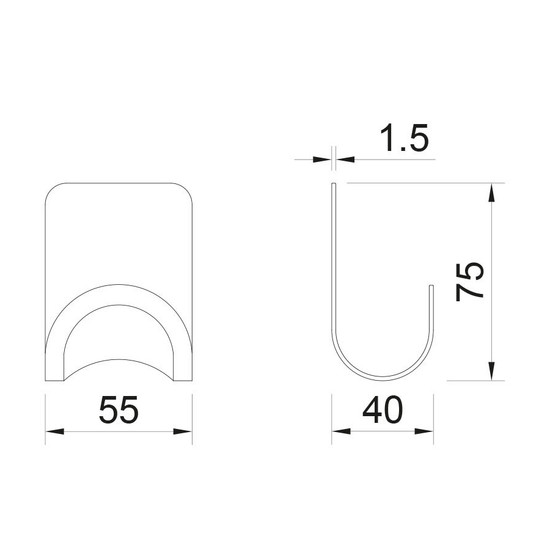 Fürdőszobai öntapadós szimpla akasztó 55x75x40mm Szálcsiszolt Fürdőszobai öntapadós szimpla akasztó 55x75x40mm Szálcsiszolt