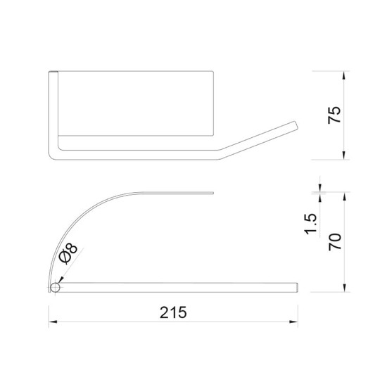 Fürdőszobai öntapadós toalettpapír tartó 188x75x70mm Szálcsiszolt Fürdőszobai öntapadós toalettpapír tartó 188x75x70mm Szálcsiszolt