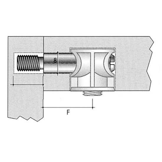 Korpuszösszekötő szár M6 TF03 L=45mm horganyzott