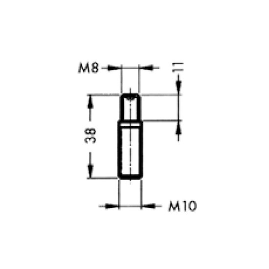 Menetes szár 811 38 Z1 M8 10 M8/M10x38mm Acél