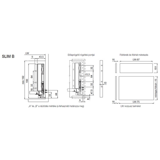 SLIM Fiókrendszer DF-B 350mm Fehér SLIM Fiókrendszer DF-B 350mm Fehér