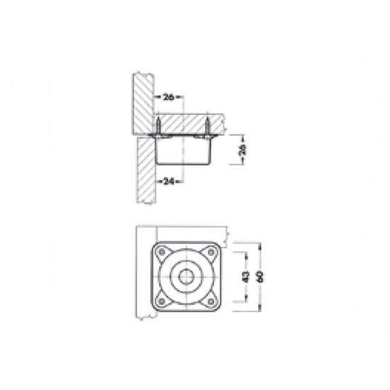 Szekrényláb Talp 825 E1 60x60x26mm