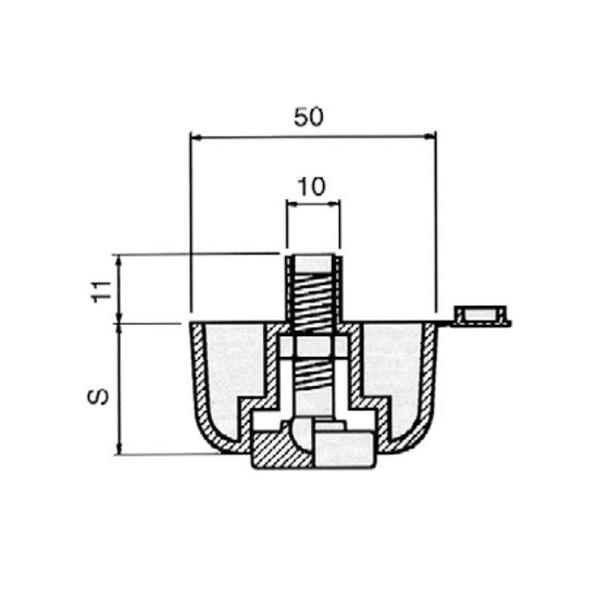 Szintezőláb Fekete 43107 17mm