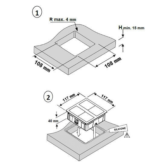 Konnektor VersaHit Dual rejtett elosztó 2x230V Csiszolt alumínium Konnektor VersaHit Dual rejtett elosztó 2x230V Csiszolt alumínium