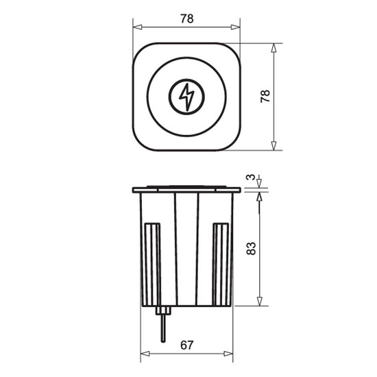 Beépíthető vezeték nélküli töltőállomás SM-637A + 2xUSB Fekete