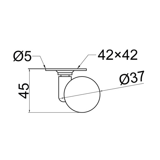 Bútorgörgő 37mm 311/MG.037 talpas 50kg fekete Bútorgörgő 37mm 311/MG.037 talpas 50kg fekete