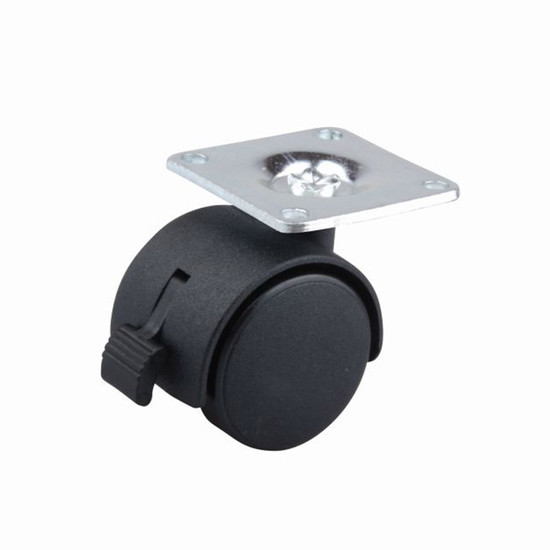 Bútorgörgő 40mm talpas fékes 25kg Fekete Bútorgörgő 40mm talpas fékes 25kg Fekete