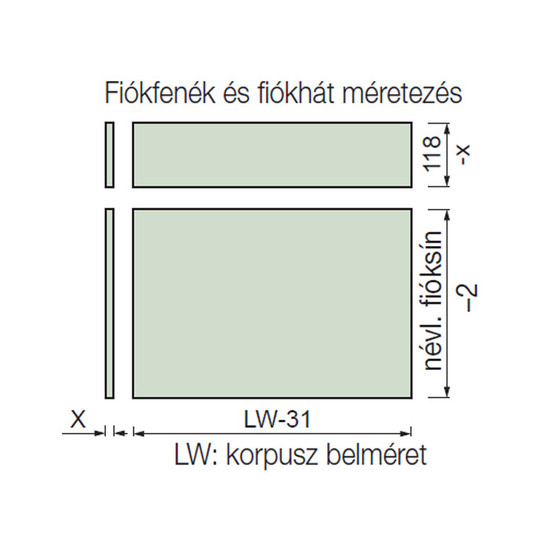 Fiókcsúszó FDS-FF 118 Fém fiókoldal 118x450mm fehér Fiókcsúszó FDS-FF 118 Fém fiókoldal 118x450mm fehér