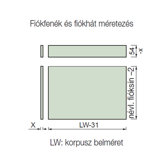 Fiókcsúszó FDS-FF 54mm magas Fém fiókoldal 54x500mm fehér Fiókcsúszó FDS-FF 54mm magas Fém fiókoldal 54x500mm fehér