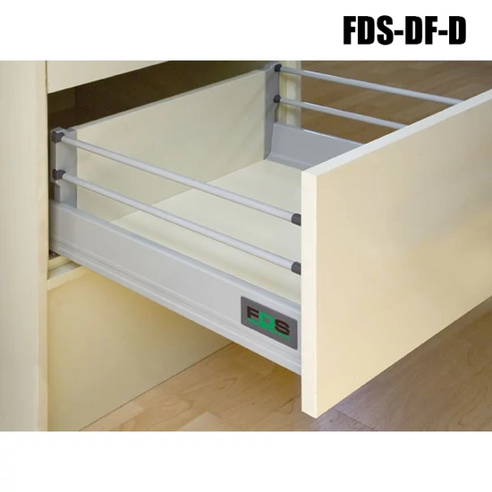 Fiókcsúszó FDS-DF D 500mm duplafalú fiókoldal 2 magassítóval Szürke 40kg