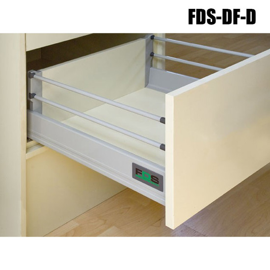 Fiókcsúszó FDS-DF D 300mm duplafalú fiókoldal 2 magasítóval Szürke 40kg