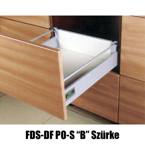 Fiókcsúszó FDS-DF PO-S B Duplafalú Push Open 350 mm 40kg Szürke