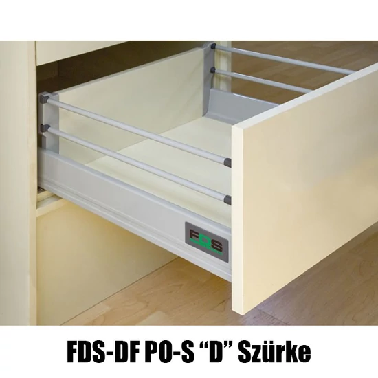 Fiókcsúszó FDS-DF PO-S D Duplafalú Push Open 500 mm 40kg Szürke