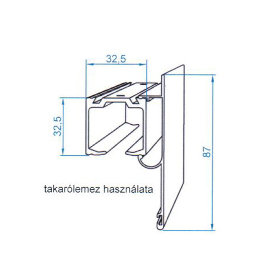 Tolóajtó Herkules Takaró profil 2000mm Aluminium