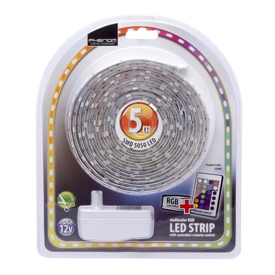 Led szalag szett RGB Zselés 5m-Trafóval-Távirányítóval