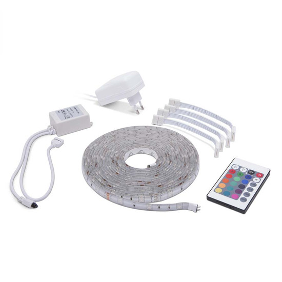 Led szalag szett RGB Zselés 5m-Trafóval-Távirányítóval