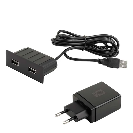 Beépíthető elosztó VersaPick 2xUSB Matt fekete
