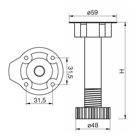 Szekrényláb 80mm Fekete OPES szétszedhető 75-95mm Szekrényláb 80mm Fekete OPES szétszedhető 75-95mm