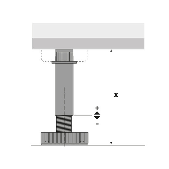 Szekrényláb HETTICH 70152 Korrekt láb 110mm fekete Szekrényláb HETTICH 70152 Korrekt láb 110mm fekete