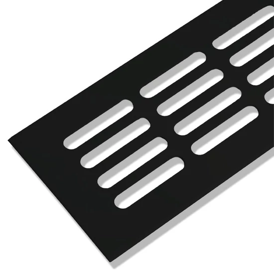 Szellőzőrács 80x400mm Fekete