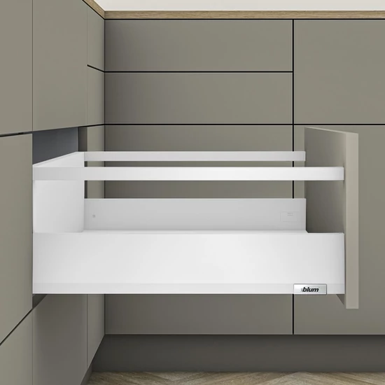 Blum MERIVOBOX fiókszett E magasságú Korlát magasítással 500mm Selyemfehér