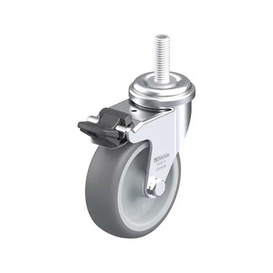 Blickle görgő menetes M10 - LRA-TPA 75G-FI-GS10 gumi/polipropilén stop-fix fékkel, 75kg Blickle görgő menetes M10 - LRA-TPA 75G-FI-GS10 gumi/polipropilén stop-fix fékkel, 75kg
