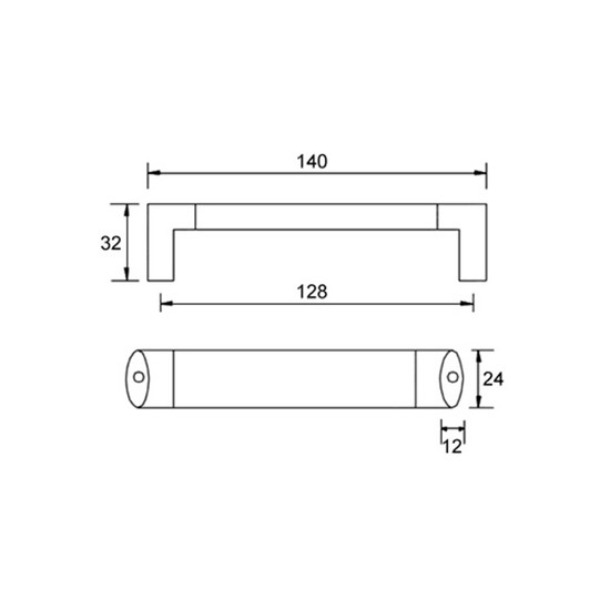 Bútorfogantyú AIRA XL 128mm matt fehér króm/fényes króm Bútorfogantyú AIRA XL 128mm matt fehér króm/fényes króm