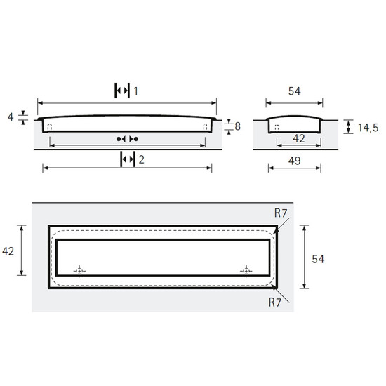 Bútorfogantyú MISNIA tolóajtó L180/160mm Matt Nikkel Bútorfogantyú MISNIA tolóajtó L180/160mm Matt Nikkel