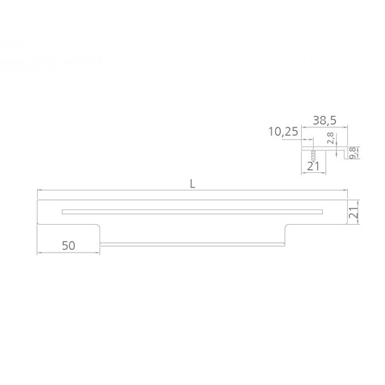 Bútorfogantyú RAMARA 296mm alumínium