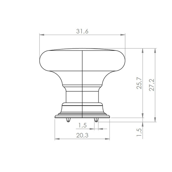 Bútorfogantyú gomb Victoria fekete Átm.: 33mm Bútorfogantyú gomb Victoria fekete Átm.: 33mm