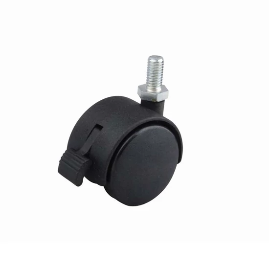 Bútorgörgő 40mm M8x15mm Menetes Fékes 30kg Fekete