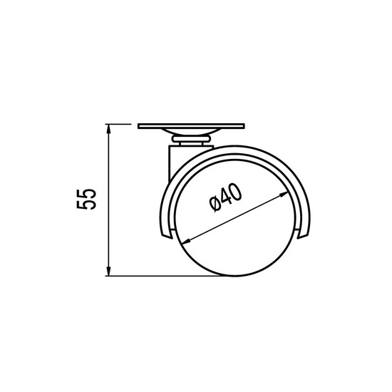 Bútorgörgő 40mm Talpas 25kg Fekete