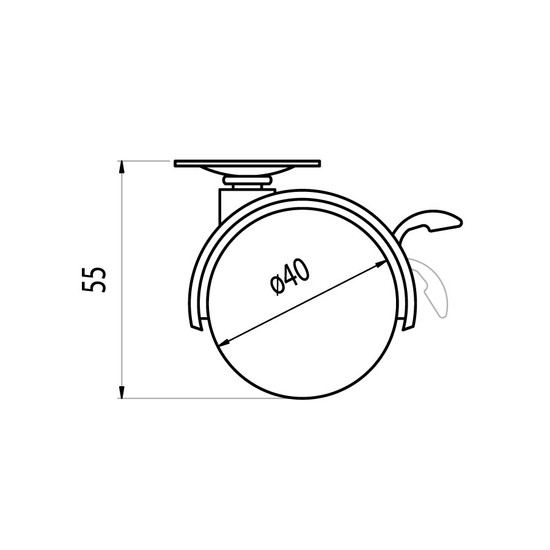 Bútorgörgő 40mm Talpas Fékes 06107 25kg Fekete Bútorgörgő 40mm Talpas Fékes 06107 25kg Fekete