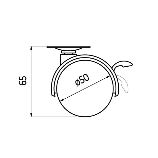 Bútorgörgő 50mm Talpas Fékes 06107 30kg Fekete Bútorgörgő 50mm Talpas Fékes 06107 30kg Fekete
