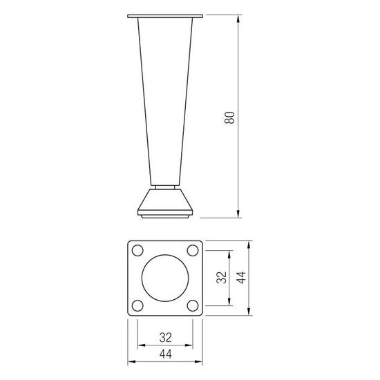 Bútorláb StrongLegs FS002 80mm Szatén króm