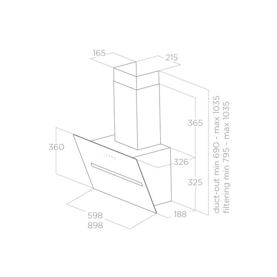 ELICA SHY-S WH/A/90 fali páraelszívó, design, 90 cm, fehér üveg