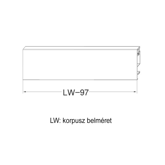 FDS-CLASSIC Belső fiók Előlap 1100mm Antracit