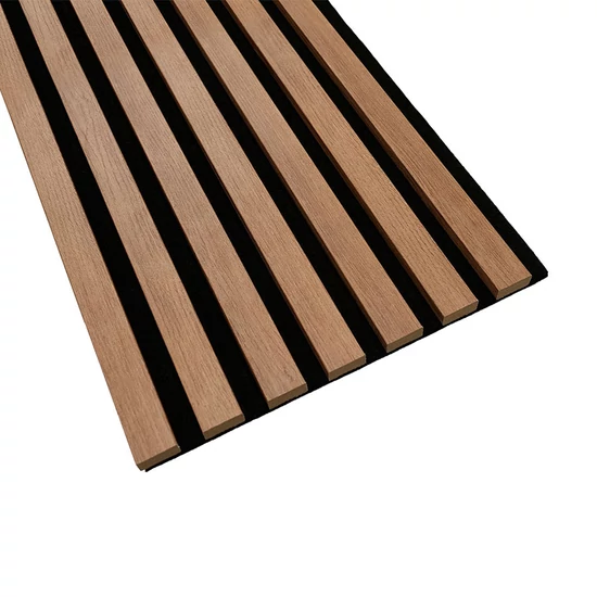 Falpanel Decowall akusztik, MDF Bronz tölgy fekete filcre rögzítve 2600x300x17mm (2db/csom)