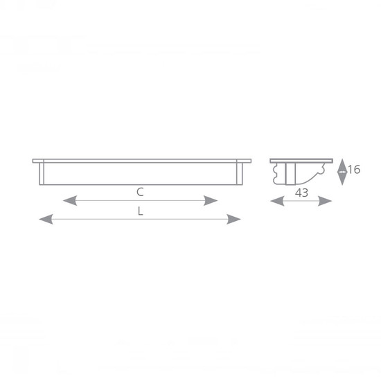Fogantyú Concava 160mm csiszolt nikkel