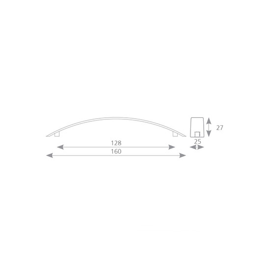 Fogantyú Malada 128mm csiszolt nikkel 35837