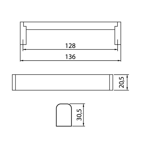 Fogantyú UZ-682 128mm Inox