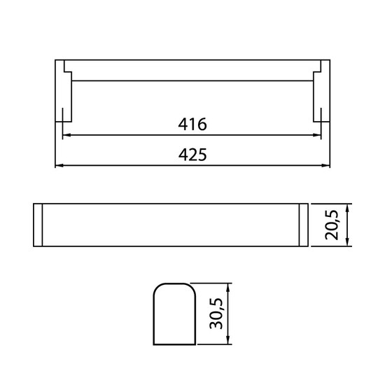 Fogantyú UZ-682 416mm Inox