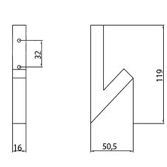 Fogas akasztó 2302/N1 Inox Rozsdamentes Acél