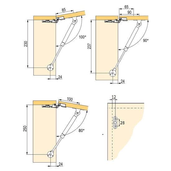 Gázteleszkóp felnyíló 60N StrongLifts Fehér Gázteleszkóp felnyíló 60N StrongLifts Fehér