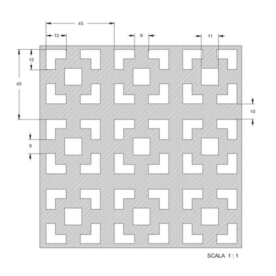 Perforált lemez Grezzo natur Hdf Damasco perforációval 1520x605x3mm Perforált lemez Grezzo natur Hdf Damasco perforációval 1520x605x3mm