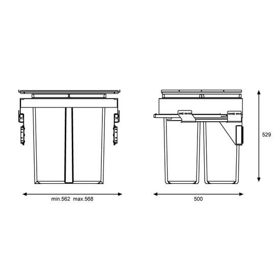 Hulladékgyűjtő GOLLINUCCI sortér 580 EVO, 600mm 2x40l szürke Hulladékgyűjtő GOLLINUCCI sortér 580 EVO, 600mm 2x40l szürke