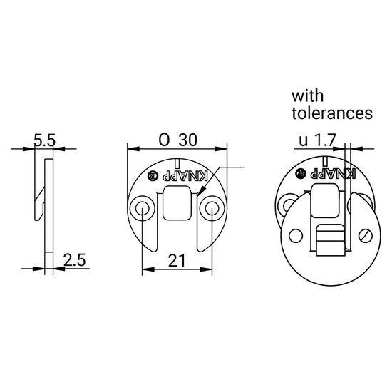 KNAPP Rögzítő vasalat K070 DUO 30mm ML függesztési összekötő, oldalsó hézaggal KNAPP Rögzítő vasalat K070 DUO 30mm ML függesztési összekötő, oldalsó hézaggal